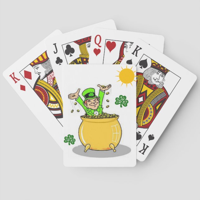 Cubierta de cartas de juego del Día de San Patrici (Reverso)