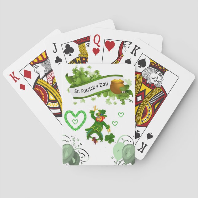 Cubierta de cartas de juego del Día de San Patrici (Reverso)