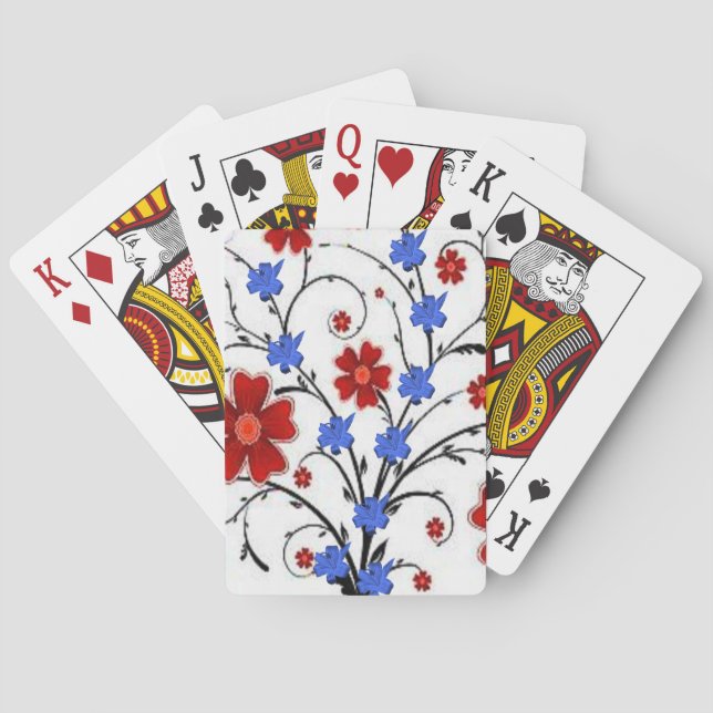 Cubierta de cartas de reproducción floral (Reverso)