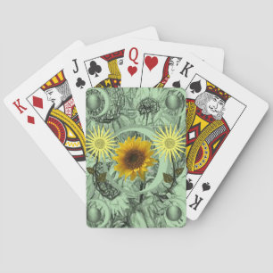 Cubierta de cartas de reproducción floral