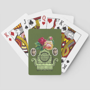 Cubierta de cartas de reproducción floral