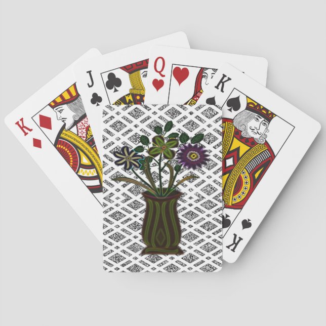 Cubierta de cartas de reproducción floral (Reverso)