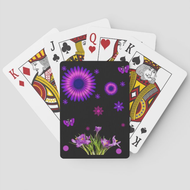 Cubierta de cartas de reproducción floral (Reverso)