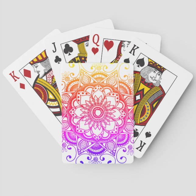 Cubierta de cartas en el arco iris de Mandala (Reverso)