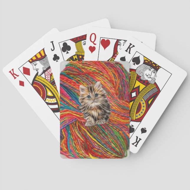 Cubierta de cartas Jugando Kitten Yarn (Reverso)