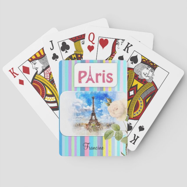 Cubierta de cartas París franja Francia (Reverso)