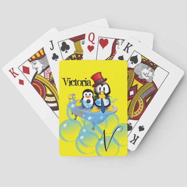 Cubierta de cartas Pingüino Baños de burbujas Amar (Reverso)