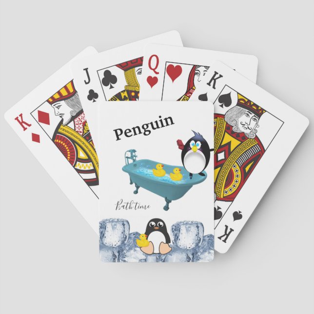 Cubierta de cartas Pingüino Tiempo de baño Patos A (Reverso)