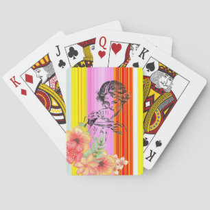 Cubierta de cartas victoriana mujer banda floral