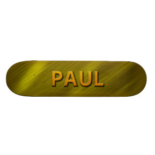cubierta de encargo del monopatín del oro de Paul