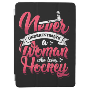 Cubierta De iPad Air 27. Nunca subestimes a una mujer que ama el hockey