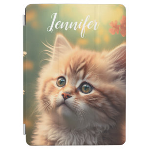 Cubierta De iPad Air Adorable Ginger Kitten Fluffy, Personalizable