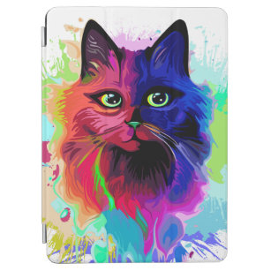 Cubierta De iPad Air Arte pop psicodélico para gatos
