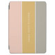 Cubierta De iPad Air Bloque de color Banda gris rosa de oro Monograma (Anverso)