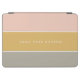 Cubierta De iPad Air Bloque de color Banda gris rosa de oro Monograma (Horizontal)