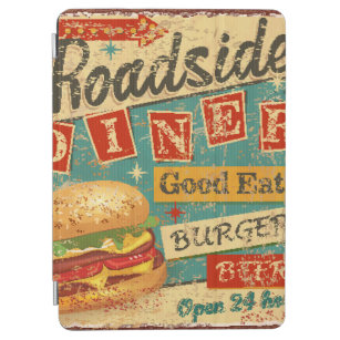 Cubierta De iPad Air Cartel metalizado de Vintage Roadside Diner. cena,