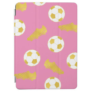 Cubierta De iPad Air Chica rosado de bolas elegante de oro