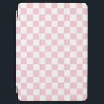 Cubierta De iPad Air Comprobar el patrón del tablero de cheques rosado<br><div class="desc">Patrón de cuadros - tablero de ajedrez blanco y rosa claro.</div>