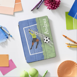 Cubierta De iPad Air Dibujo personalizado del portero de fútbol
