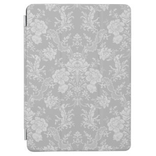 Cubierta De iPad Air Elegante Moda romántica floral Damasco-gris