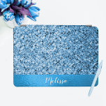 Cubierta De iPad Air Elegante Purpurina azul personalizado lujoso<br><div class="desc">Elegante Purpurina azul personalizado Aspecto de la tapa de aire para iPad de lujo . Patrón perfecto para cualquier persona.</div>