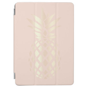 Cubierta De iPad Air La piña color de rosa de cobre bonita del oro y se
