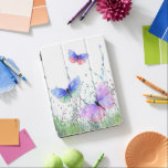 Cubierta De iPad Air Mariposas coloridas Volando la tapa de aire del iP<br><div class="desc">Alegría de primavera - Mariposas coloridas volando en la naturaleza Pintando color de agua Mariposa y flores - Elegir / Añadir tu texto / color favorito - Hacer tu regalo único - Redimensionar y mover o eliminar y agregar elementos con la herramienta de personalización ! - Dibujo y diseño por...</div>