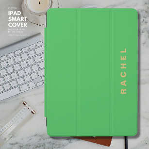 Cubierta De iPad Air Moderno, sencillo, brillante, verde y dorado perso
