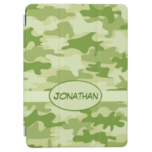 Cubierta De iPad Air Olive Green Camo Camouflage Name Personalize Poker