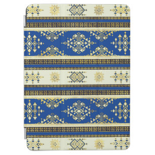 Cubierta De iPad Air Ornamento étnico colorido - Azul y beige