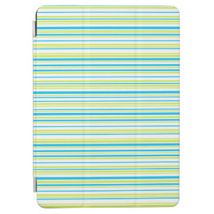 Cubierta De iPad Air Patrón de franjas elegantes azul y neón verde limó