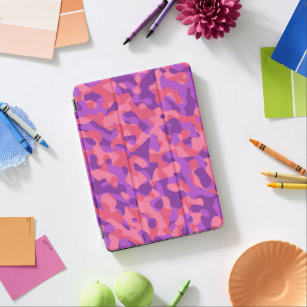 Cubierta De iPad Air Patrón de impresión de camuflaje rosado púrpura