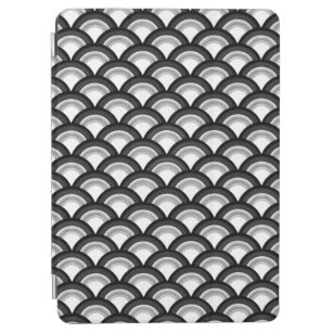 Cubierta De iPad Air Patrón de ondas Art Deco - blanco y negro