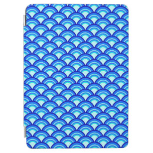 Cubierta De iPad Air Patrón de ondas Art Deco - cobalto y azul celeste
