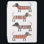 Cubierta De iPad Air Perro Dachshund Sausage<br><div class="desc">Pequeña salchicha de Dachshund o perritos de peluquería en ropa de cama de lana. Perfecto para los amantes del perro y los paseantes.</div>