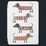 Cubierta De iPad Air Perro Dachshund Sausage<br><div class="desc">Pequeña salchicha de Dachshund o perritos de peluquería en ropa de cama de lana. Perfecto para los amantes del perro y los paseantes.</div>