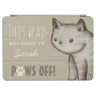 Cubierta De iPad Air Personalizado Cute Cat Ilustracion Paws Off Person