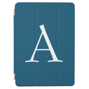 Cubierta De iPad Air Primer monograma moderno elegante de la llanura az