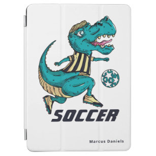 Cubierta De iPad Air T-Rex Soccer Player Sports con nombre