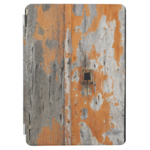 Cubierta De iPad Air tablero de madera marrón y naranja