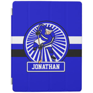 Cubierta De iPad Azul personalizado del jugador del hockey sobre