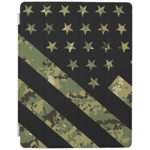 Cubierta De iPad Camuflaje digital militar Bandera estadounidense