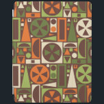 Cubierta De iPad Extracto moderno de los mediados de siglo retros<br><div class="desc">Los estos años 50 originales, retros/modelo geométrico abstracto de mediados de-MOD de los años 60 se hace de triángulos, de cuadrados, de rectángulos y de círculos. Ha diseñado en sombras del vintage del naranja, del verde y de la crema en un fondo marrón. Repeticiones bonitas de este modelo inconsútil. Está...</div>
