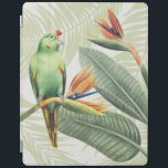 Cubierta De iPad Hojas de palmilla con pájaro verde<br><div class="desc">Hojas de palmera con artista de pájaro verde: Grace Popp | ID de la imagen: 157018GG</div>