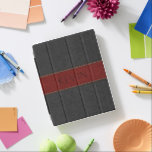 Cubierta De iPad Impresión de cuero blanco negro y rojo masculino<br><div class="desc">Imagen de Guay de cuero vintage masculino,  negro y rojo cosido con monograma de personalizable.</div>