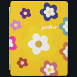Cubierta De iPad La margarita colorida feliz florece<br><div class="desc">Proteja su iPad,  iPad-aire,  iPad-mini con esta cubierta feliz caprichosa linda de las flores de la margarita con un lugar para poner su nombre/iniciales. Para cambiar el color de fondo de la fuente o apenas haga clic el "personalizar él" botón.</div>