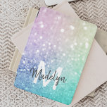 Cubierta De iPad Mini Bokeh Monogrammed, un colorido Purpurina<br><div class="desc">Personalice fácilmente este elegante y colorido patrón de purpurina bokeh con su nombre personalizado y/o monograma.</div>