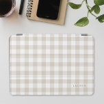 Cubierta De iPad Mini Cheque de búfalo beige de granja Monogramado<br><div class="desc">portada inteligente para iPad diseñada por personalizados que presenta un diseño de plataforma de búfalo beige/gingham/check con nombre/monograma personalizado.</div>