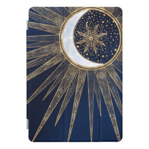Cubierta Para iPad Pro Elegante Blue Gold Sun Moon Mandala