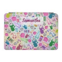 Estuche Axolotl Pink Stairs Custom Name iPad